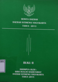 Image of BERITA DAERAH DAERAH ISTIMEWA YOGYAKARTA TAHUN 2013 BUKU II