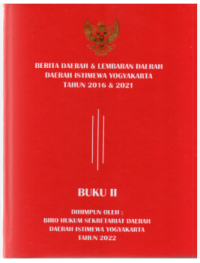 Image of BERITA DAERAH DAERAH ISTIMEWA YOGYAKARTA TAHUN 2016 BUKU II
