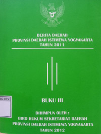 Image of BERITA DAERAH PROVINSI DIY TAHUN 2011 BUKU III
