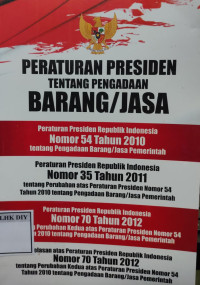 Image of PERATURAN PRESIDEN
TENTANG PENGADAAN BARANG/JASA
